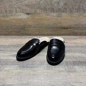 Dolce Vita Harvey Faux Fur Lined Black Patent Stella Mule Women's Size 7